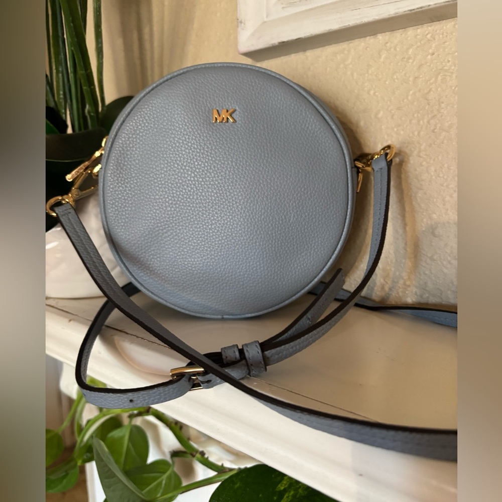 Michael Kors Blue Textured Leather Crossbody Bag